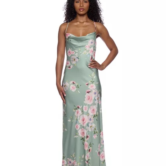 Macy's Dresses & Skirts - Alex & Sophia Floral Satin Maxi Dress